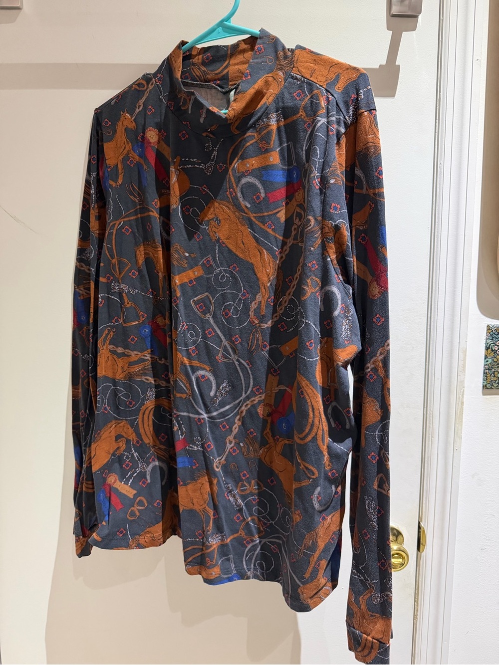 🐴 Anthropologie Horse Mockneck Long-Sleeve Tee 🐎